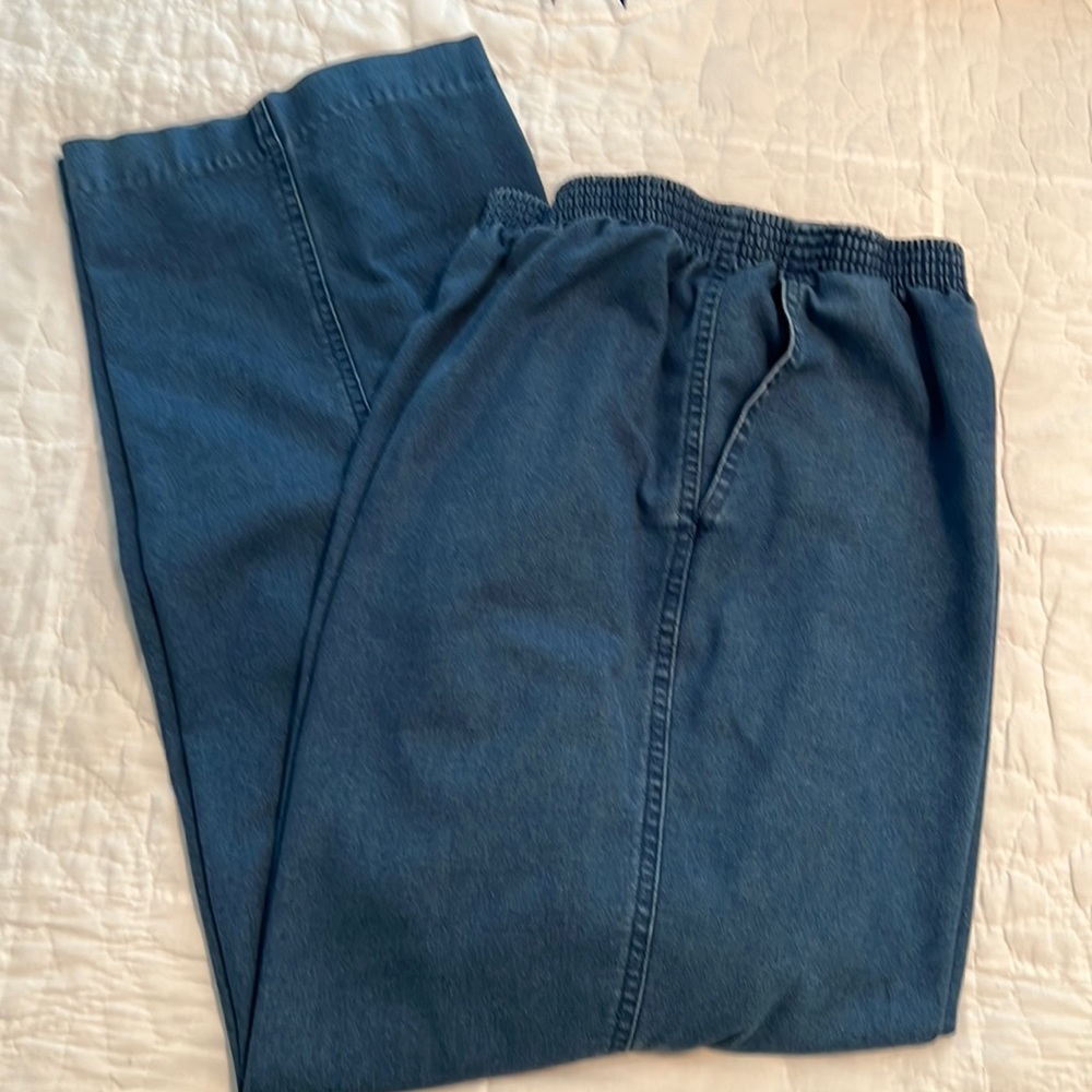 ALFRED DUNNER BLUE JEANS SIZE 18W ELASTIC IN THE WAIST COTTON POLYESTER SPANDEX